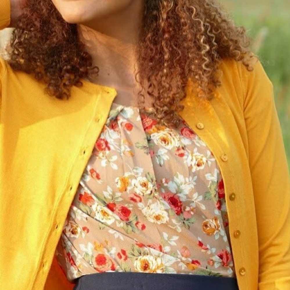 Mocha Floral Blouse